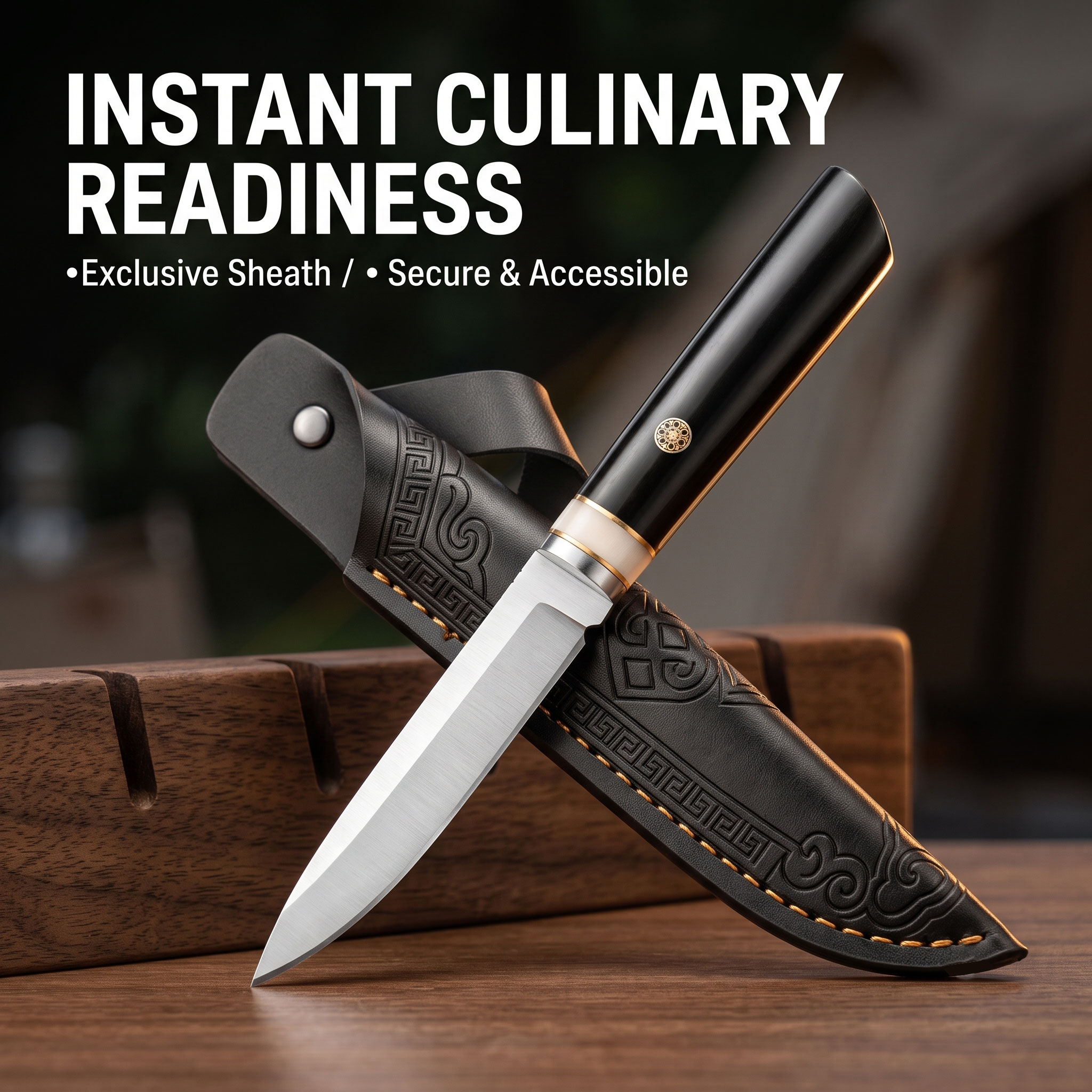 Bushcraft Knife Fixed - Couteau d'extérieur ultra-affûté et léger –